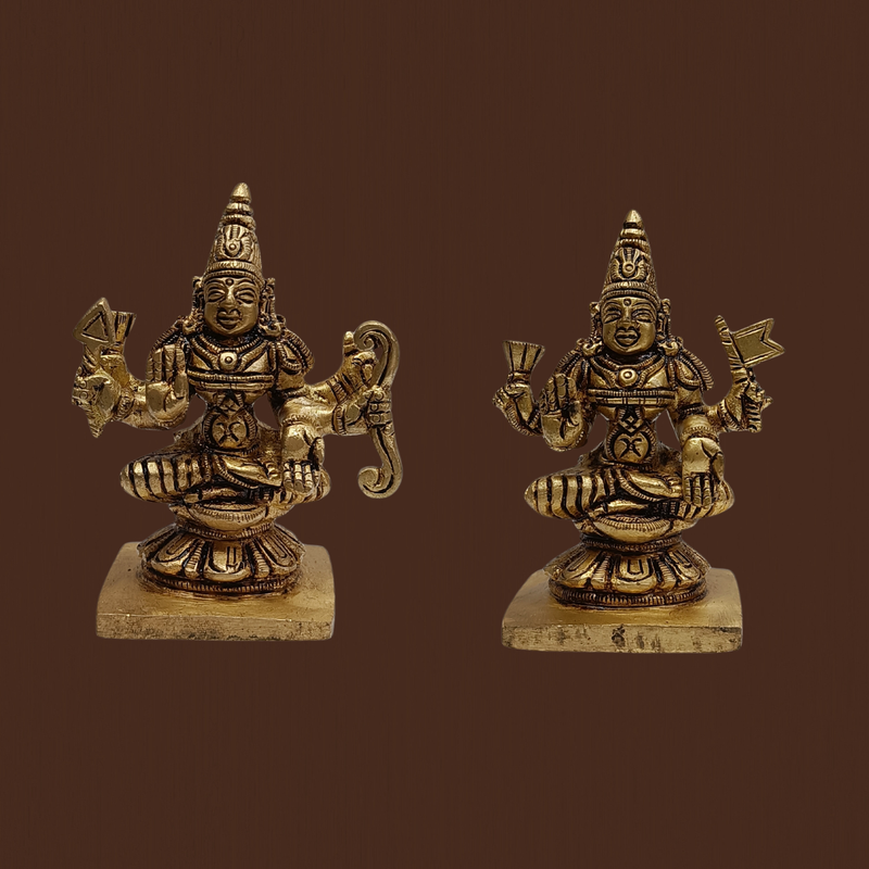 Ashtalakshmi Brass Vigraham Set – 3.5 Inch Devotional Idols