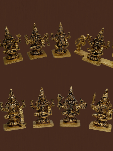 Ashtalakshmi Brass Vigraham Set – 3.5 Inch Devotional Idols