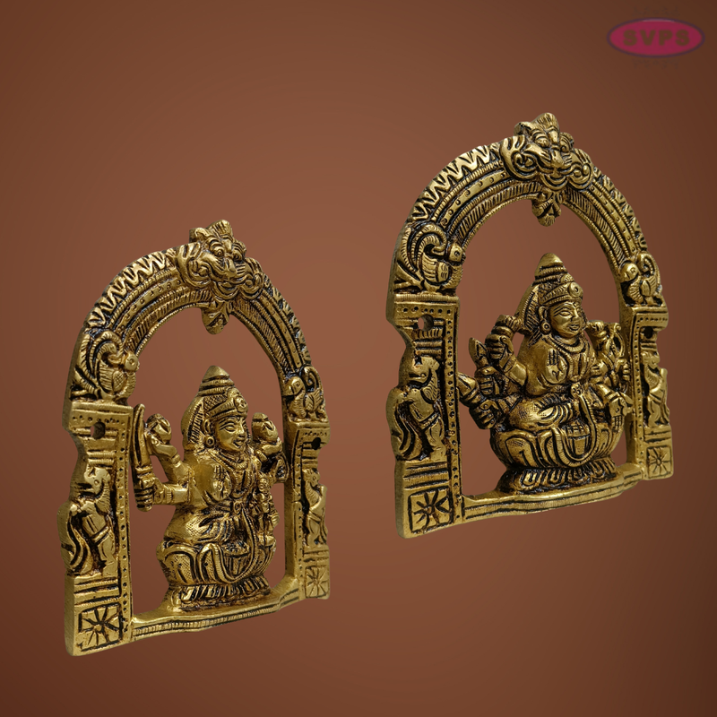 Brass Ashta Lakshmi Idol Set – Traditional Wall Hanging for Pooja Room & Home Decor