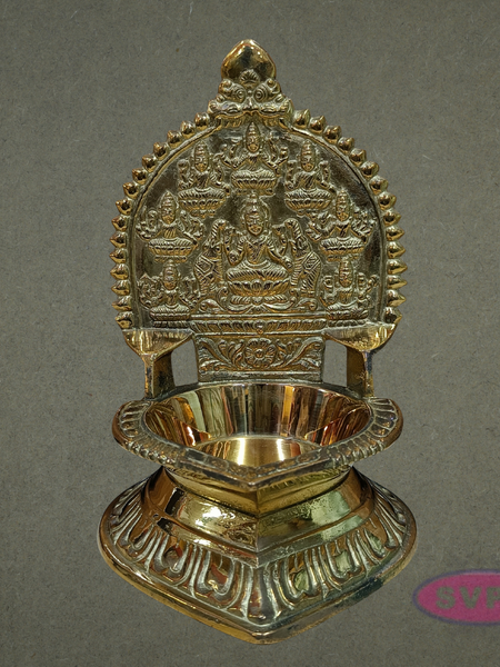 Auspicious Brass Ashtalakshmi Deepam for Wealth, Prosperity & Abundance