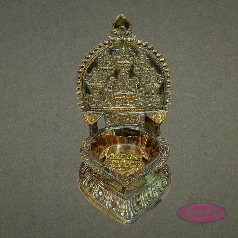 Auspicious Brass Ashtalakshmi Deepam for Wealth, Prosperity & Abundance