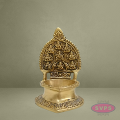 Brass Ashtalakshmi Vilakku with Arch – Traditional Pooja Oil Lamp