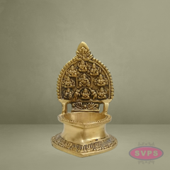 Brass Ashtalakshmi Vilakku with Arch – Traditional Pooja Oil Lamp