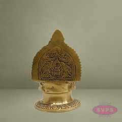 Brass Ashtalakshmi Vilakku with Arch – Traditional Pooja Oil Lamp