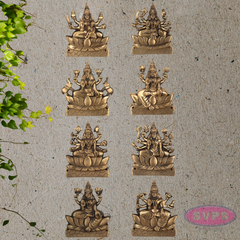 Ashtalakshmi Brass Wall Decor Set –  Lotus Base (Set of 8)