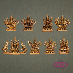 Ashtalakshmi Brass Idol Set – 2 Inches | Set of 8 Deities