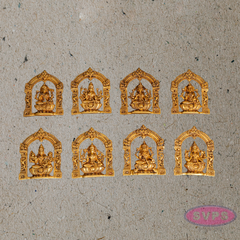 Antique Finish Brass Ashta Lakshmi Wall Decor – Set of 8