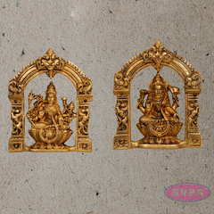 Antique Finish Brass Ashta Lakshmi Wall Decor – Set of 8