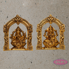 Antique Finish Brass Ashta Lakshmi Wall Decor – Set of 8