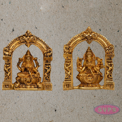 Antique Finish Brass Ashta Lakshmi Wall Decor – Set of 8