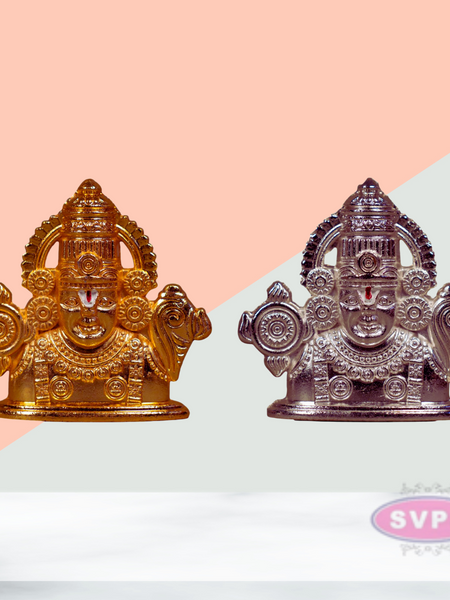 Metal Tirupathi Balaji Gold And Silver Plated
