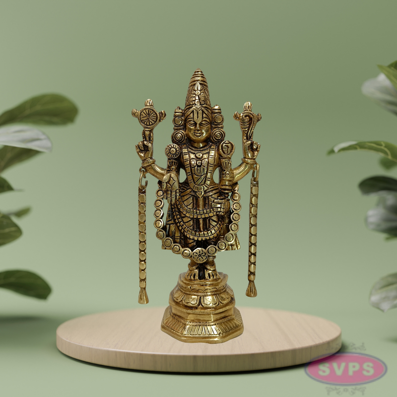 Brass Tirupati Perumal Idol – 9 Inch Spiritual Gift Collection