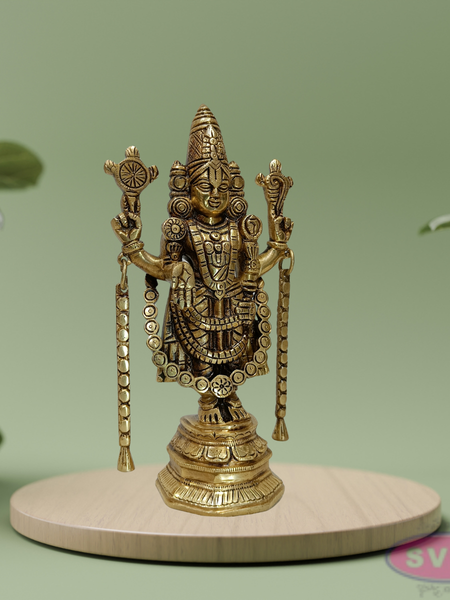 Brass Tirupati Perumal Idol – 9 Inch Spiritual Gift Collection