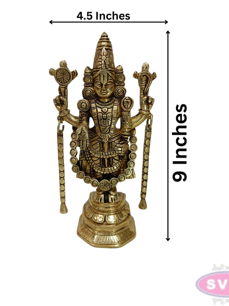 Brass Tirupati Perumal Idol – 9 Inch Spiritual Gift Collection
