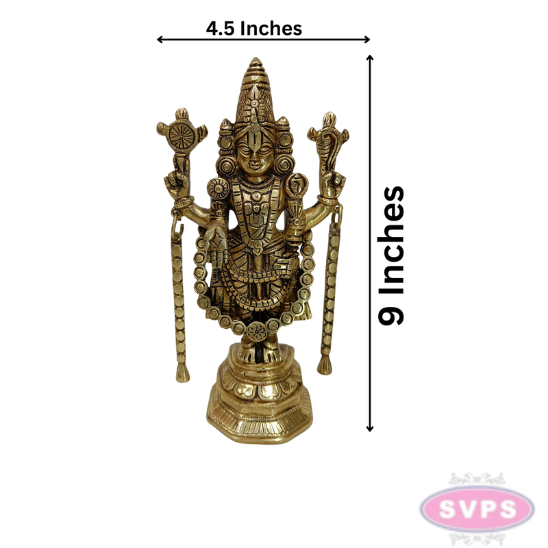 Brass Tirupati Perumal Idol – 9 Inch Spiritual Gift Collection
