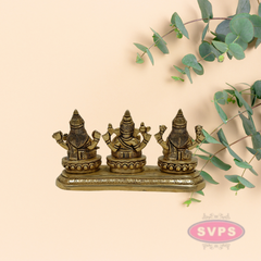 Antique Brass Lakshmi Ganesha Saraswati Set for Home Temple & Pooja