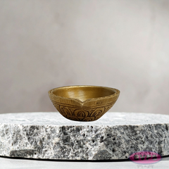 Decorative Brass Pooja Lamp with Fine Carving