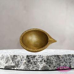 Decorative Brass Pooja Lamp with Fine Carving