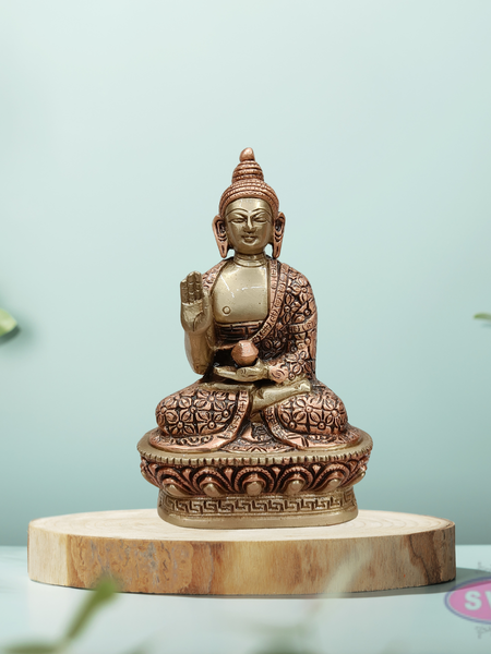 Meditating Buddha Brass Idol – Handcrafted Lord Buddha Statue for Peace & Calm
