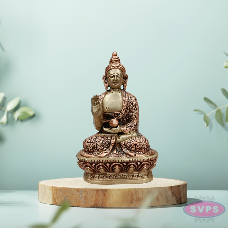 Meditating Buddha Brass Idol – Handcrafted Lord Buddha Statue for Peace & Calm