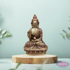 Meditating Buddha Brass Idol – Handcrafted Lord Buddha Statue for Peace & Calm