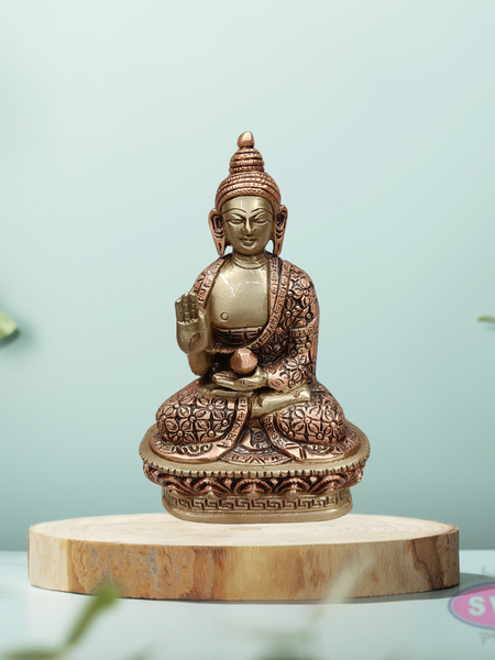 Meditating Buddha Brass Idol – Handcrafted Lord Buddha Statue for Peace & Calm