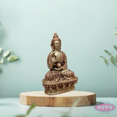 Meditating Buddha Brass Idol – Handcrafted Lord Buddha Statue for Peace & Calm
