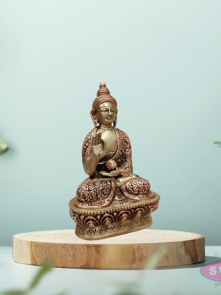 Meditating Buddha Brass Idol – Handcrafted Lord Buddha Statue for Peace & Calm