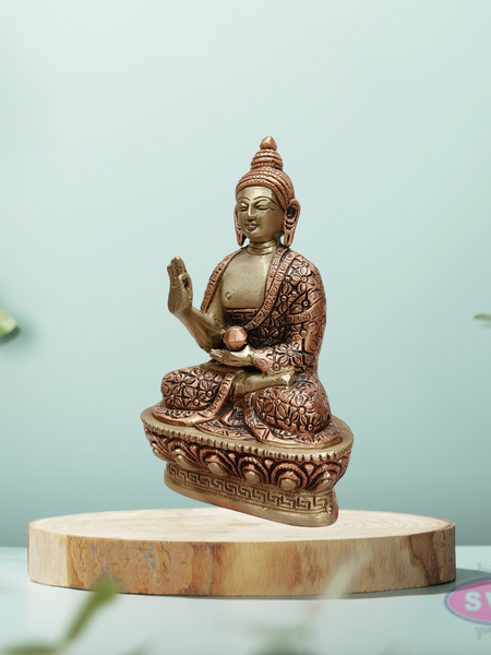Meditating Buddha Brass Idol – Handcrafted Lord Buddha Statue for Peace & Calm