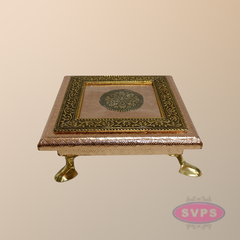 Decorative Copper Colour Pooja Peetam / Manai for Home Temple