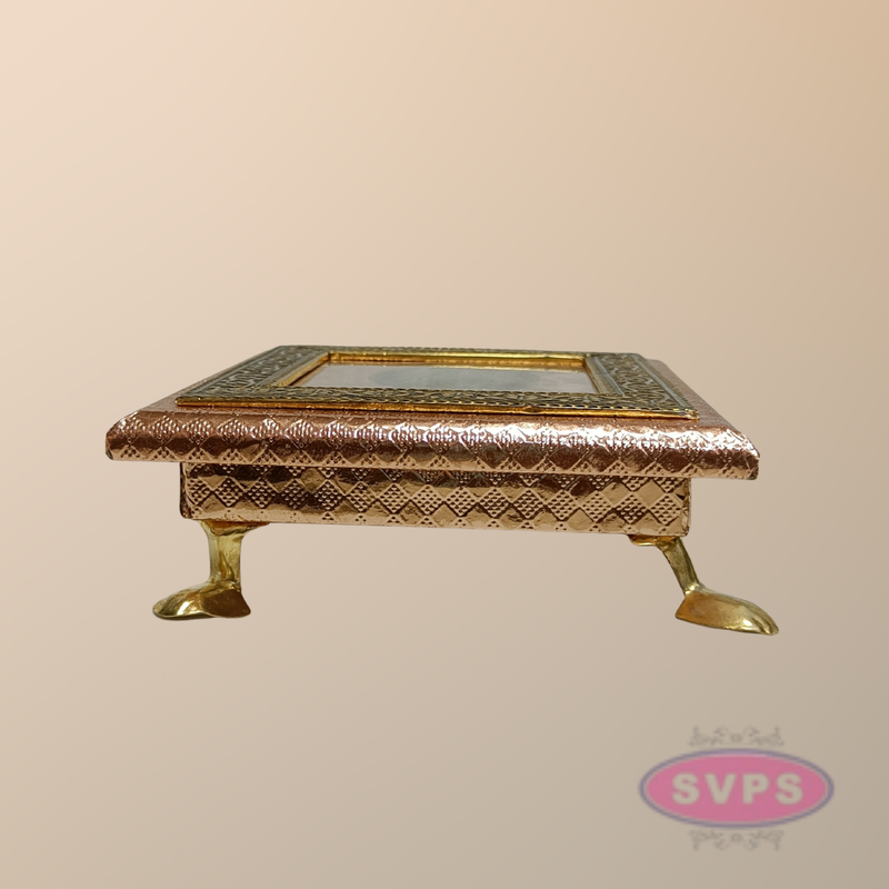 Decorative Copper Colour Pooja Peetam / Manai for Home Temple