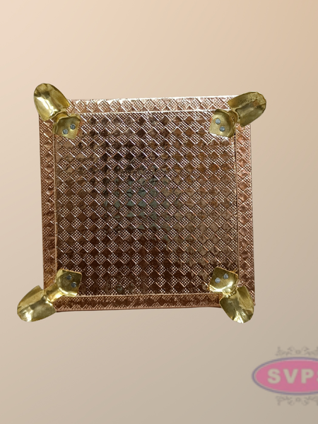 Decorative Copper Colour Pooja Peetam / Manai for Home Temple