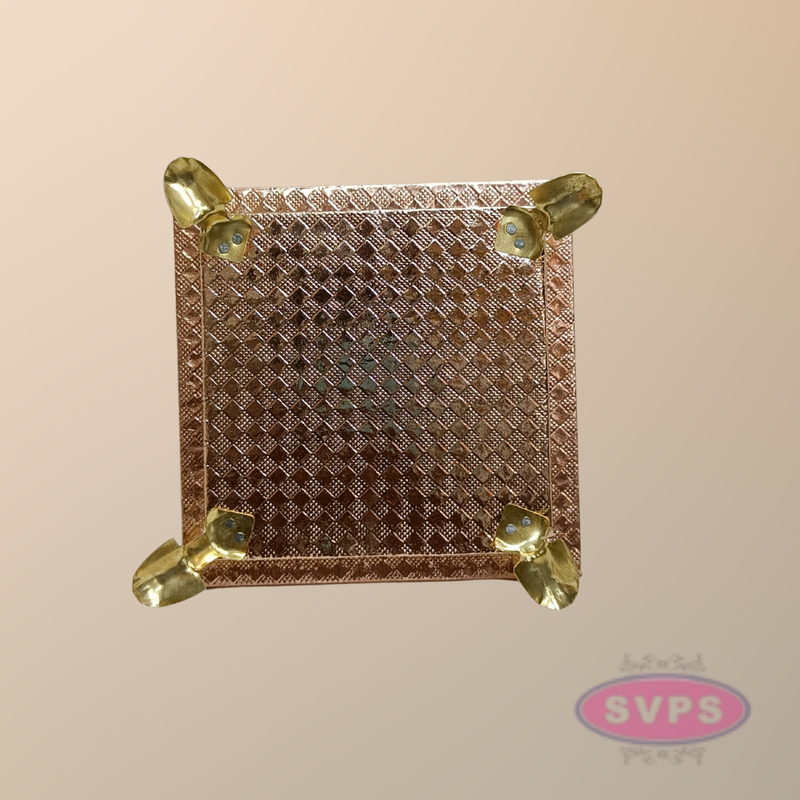 Decorative Copper Colour Pooja Peetam / Manai for Home Temple