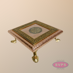 Decorative Copper Colour Pooja Peetam / Manai for Home Temple