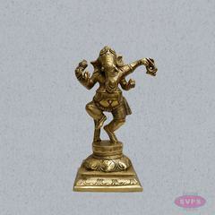 Brass Narthana Ganesha Idol – Dancing Lord Ganesha for Home Temple