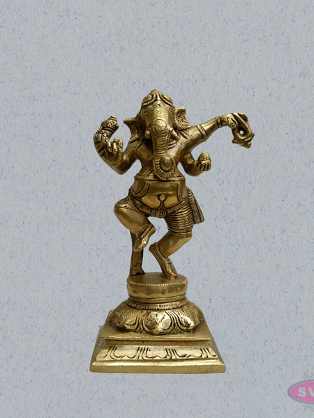 Brass Narthana Ganesha Idol – Dancing Lord Ganesha for Home Temple