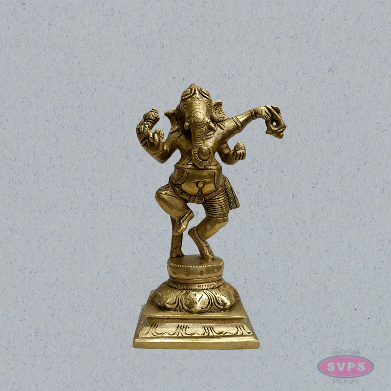 Brass Narthana Ganesha Idol – Dancing Lord Ganesha for Home Temple