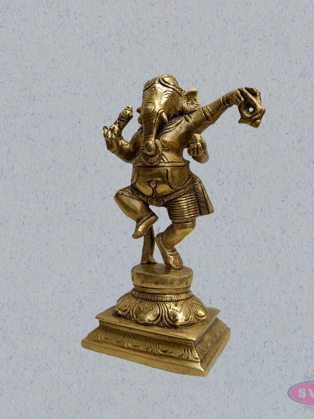 Brass Narthana Ganesha Idol – Dancing Lord Ganesha for Home Temple