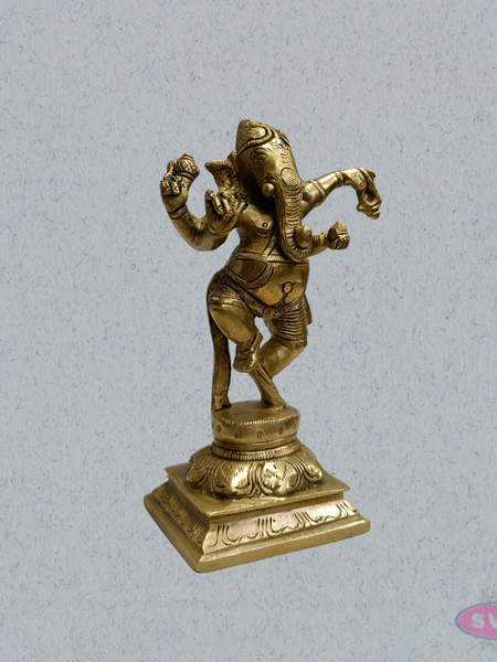 Brass Narthana Ganesha Idol – Dancing Lord Ganesha for Home Temple