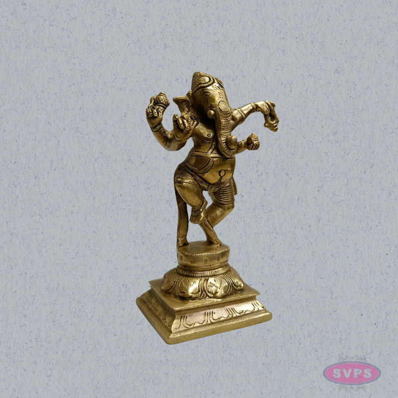 Brass Narthana Ganesha Idol – Dancing Lord Ganesha for Home Temple
