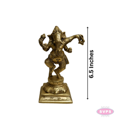 Brass Narthana Ganesha Idol – Dancing Lord Ganesha for Home Temple
