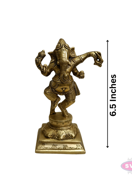 Brass Narthana Ganesha Idol – Dancing Lord Ganesha for Home Temple