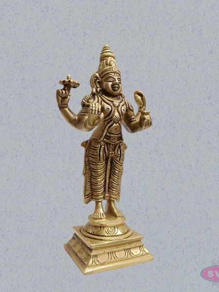 Brass Lord Dhanvantari Murti – Traditional Ayurveda God Idol for Home Temple