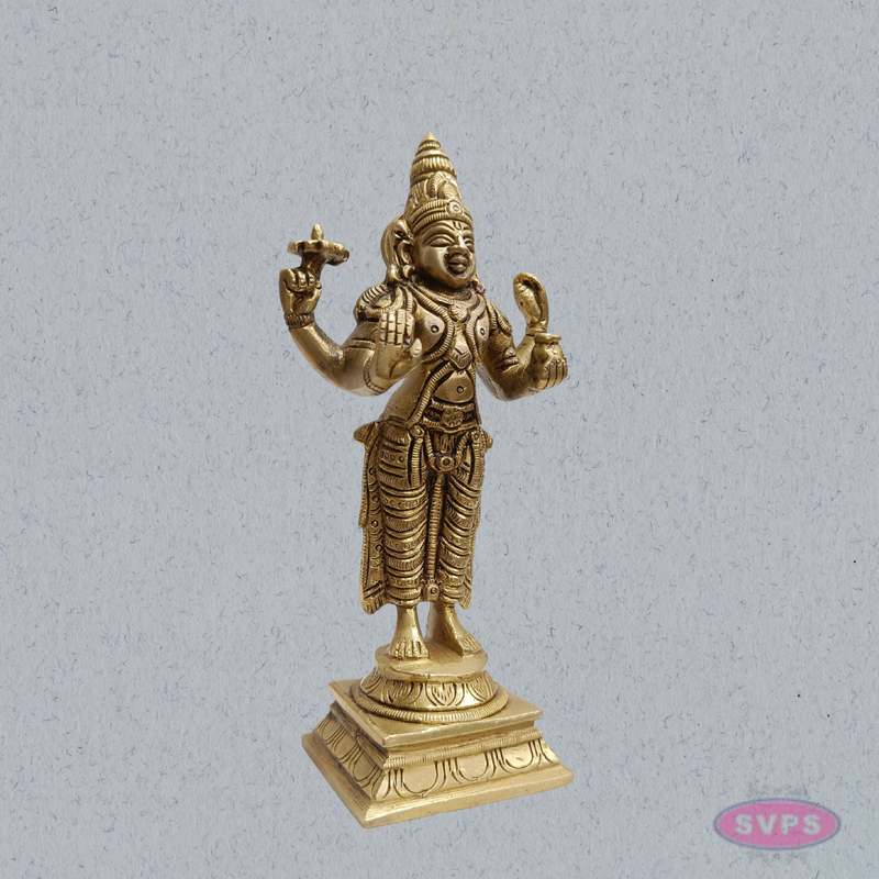 Brass Lord Dhanvantari Murti – Traditional Ayurveda God Idol for Home Temple