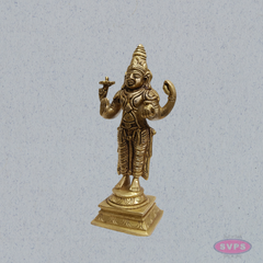 Brass Lord Dhanvantari Murti – Traditional Ayurveda God Idol for Home Temple