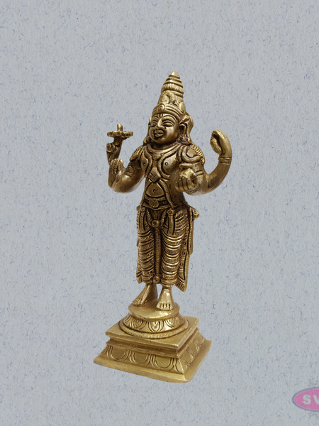 Brass Lord Dhanvantari Murti – Traditional Ayurveda God Idol for Home Temple