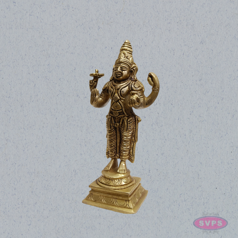 Brass Lord Dhanvantari Murti – Traditional Ayurveda God Idol for Home Temple