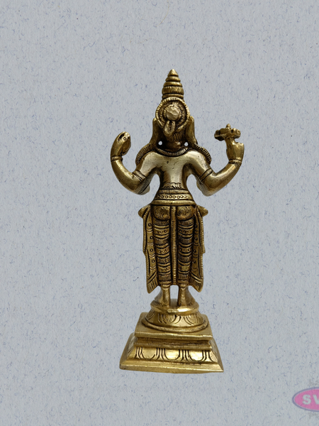 Brass Lord Dhanvantari Murti – Traditional Ayurveda God Idol for Home Temple