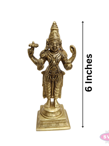 Brass Lord Dhanvantari Murti – Traditional Ayurveda God Idol for Home Temple