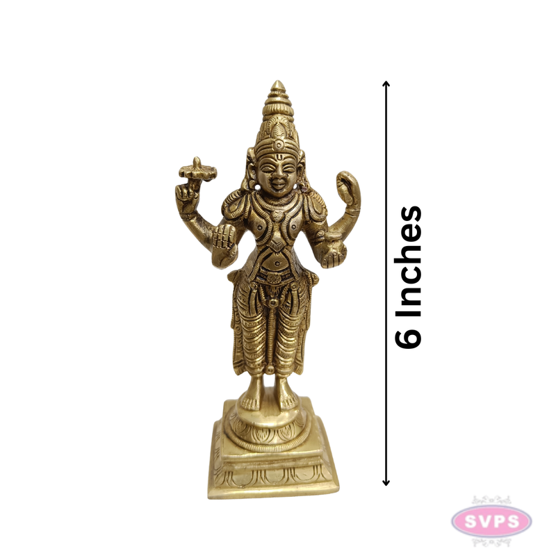 Brass Lord Dhanvantari Murti – Traditional Ayurveda God Idol for Home Temple